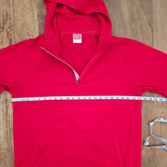 Rawlings Hoodie Mens Red Large Short Sleeve Pullover Jacket Baseball Outdoor - Picture 2 of 7